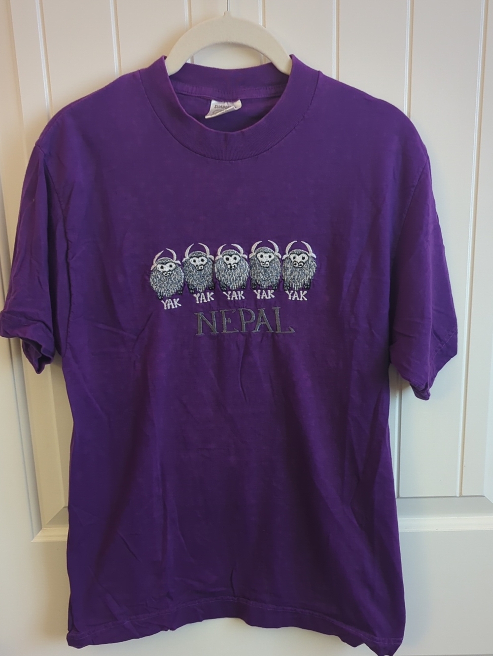 Funny Nepal Yak Graphic Tee - Purple Women's Shirt